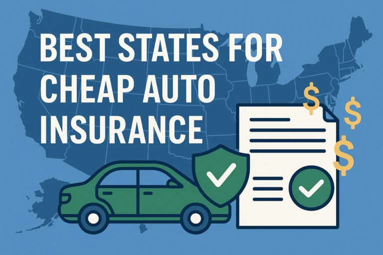 Map of the U.S. with icons representing car insurance affordability across states