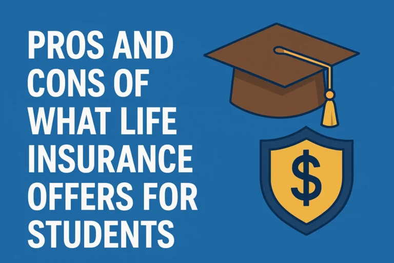 Illustration of a graduation cap and shield with dollar sign representing student life insurance